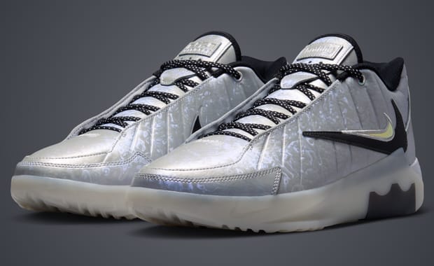 Bronny James has a New Metallic Silver Nike LeBron Witness 9 PE 