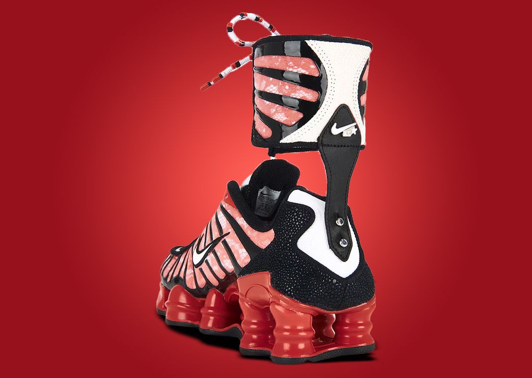 Riccardo Tisci x Nike Shox TL SP Habanero Red (W) Heel Angle