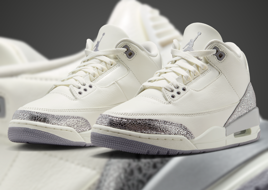 Where to Buy the Air Jordan 3 Retro Sail Metallic Silver (W)
