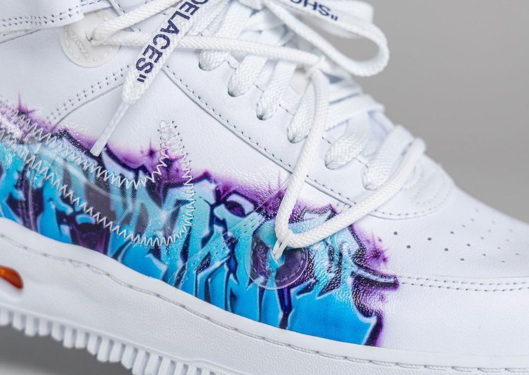The Off-White x Nike Air Force 1 Mid White Graffiti Releases June 22