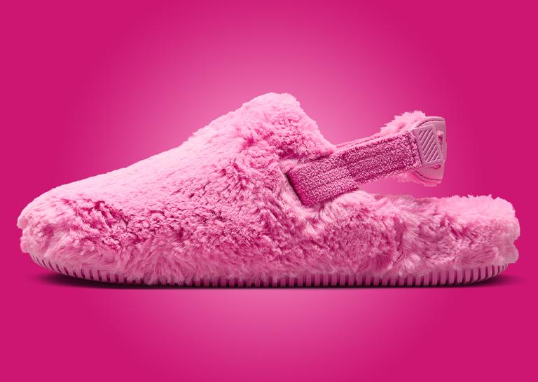 Nike Calm Mule Fur Pink (W) Medial