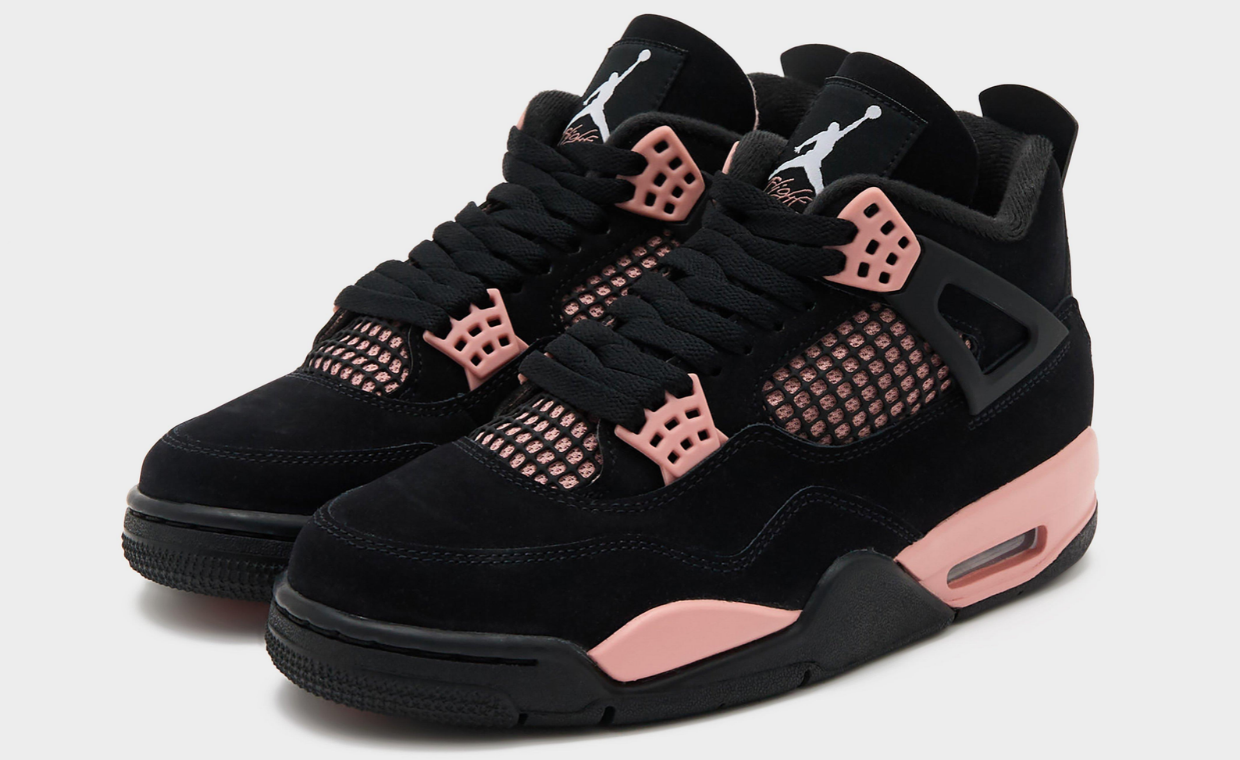 Retailer Images of the Air Jordan 4 Retro Pink Thunder Boom with Black and Salmon