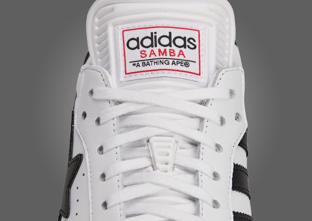 BAPE x adidas Samba White Black - Detail