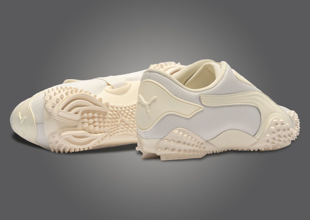 Puma Mostro Monochromatic Frosted Ivory Heel Angle