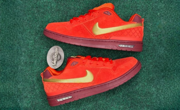 Nike SB Paul Rodriguez Zoom Air Low Sport Red Metallic Gold