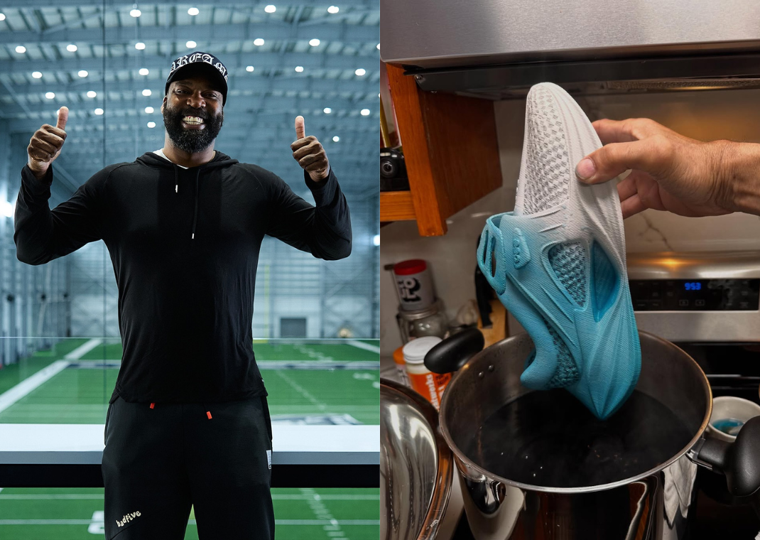 Baron Davis (left) and a prototype of his Easy PZ shoe