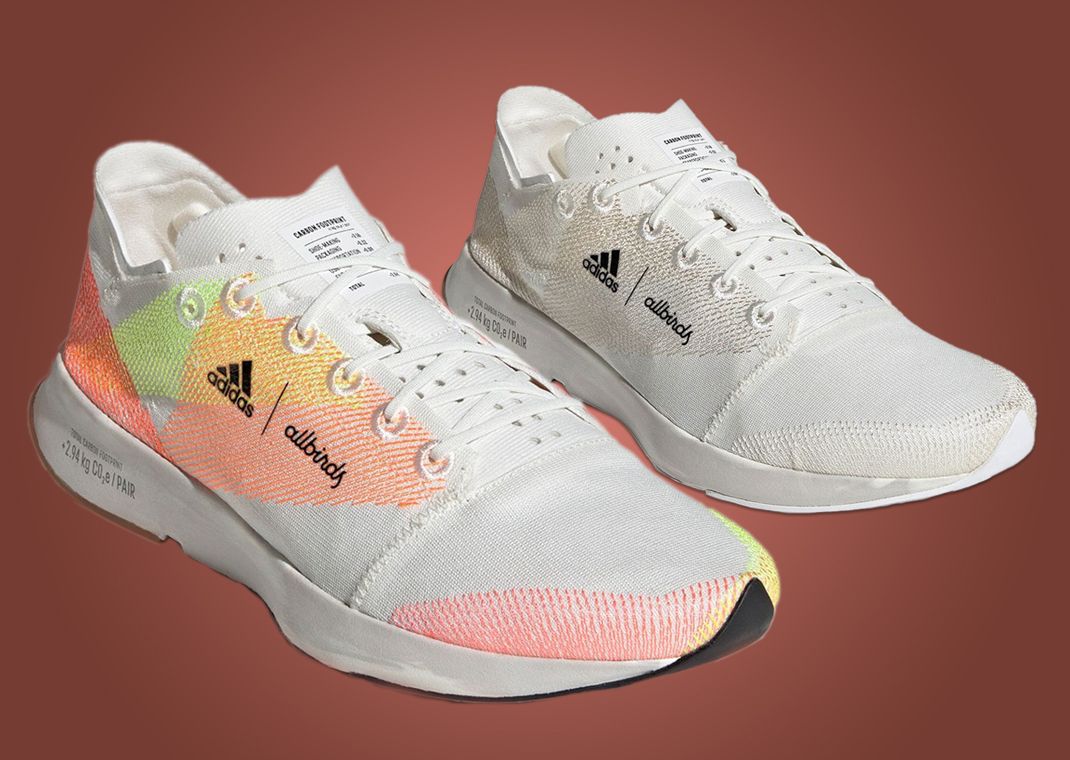 Allbirds x adidas FUTURECRAFT.FOOTPRINT in "White" and "Multi"