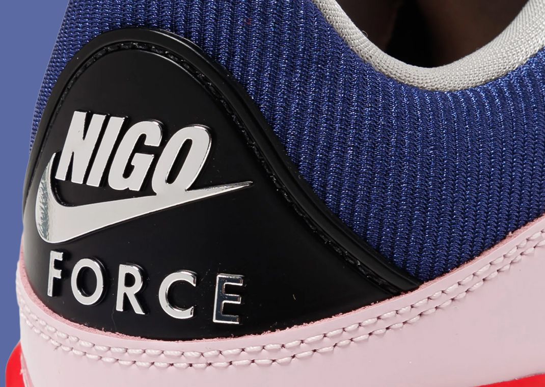 Nigo x Nike Air Force 3 Low Blue Multi-Color Heel Detail