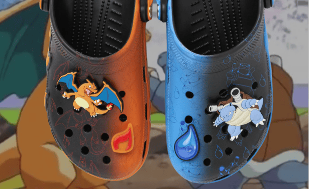 The Pokémon x Crocs Classic Clog Charizard vs. Blastoise Releases June 2025