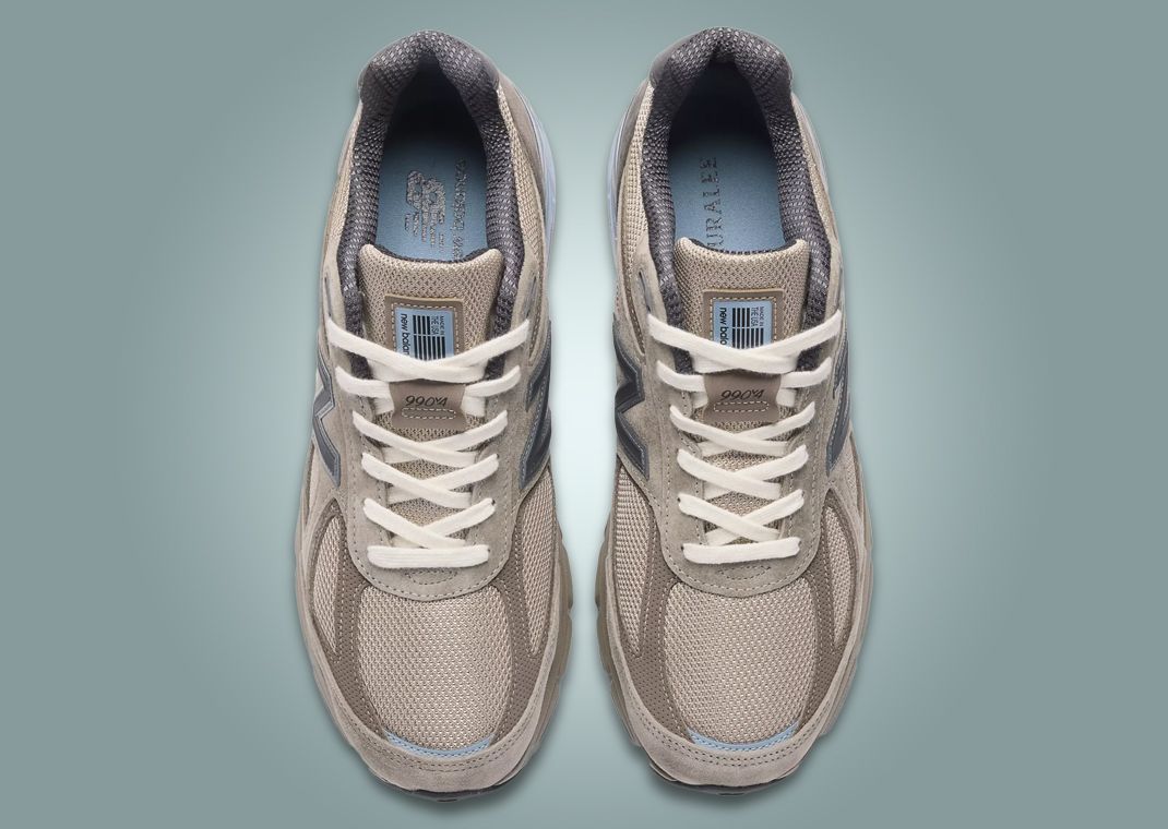 Auralee x New Balance 990v4 Made in USA Grey Top