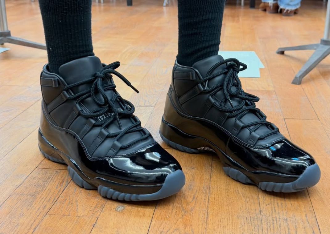 Comme des Garçons x Air Jordan 11 Black On Foot
