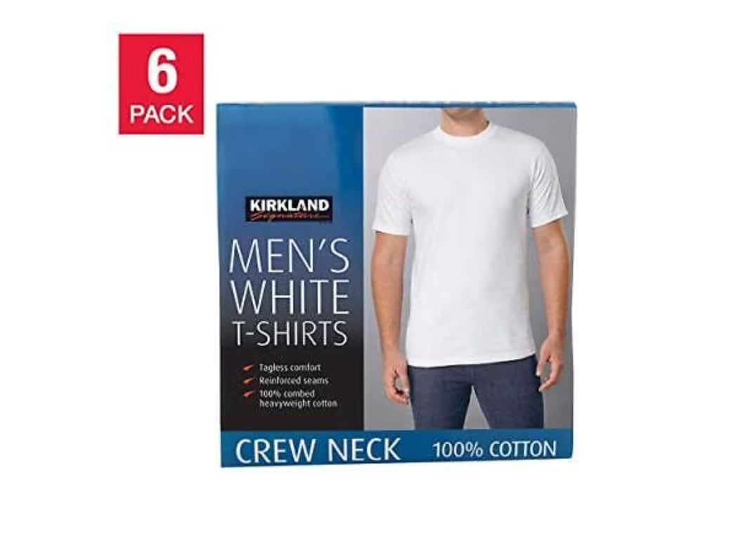 Kirkland Signature Men's Heavyweight Crew Tee, 6-pack