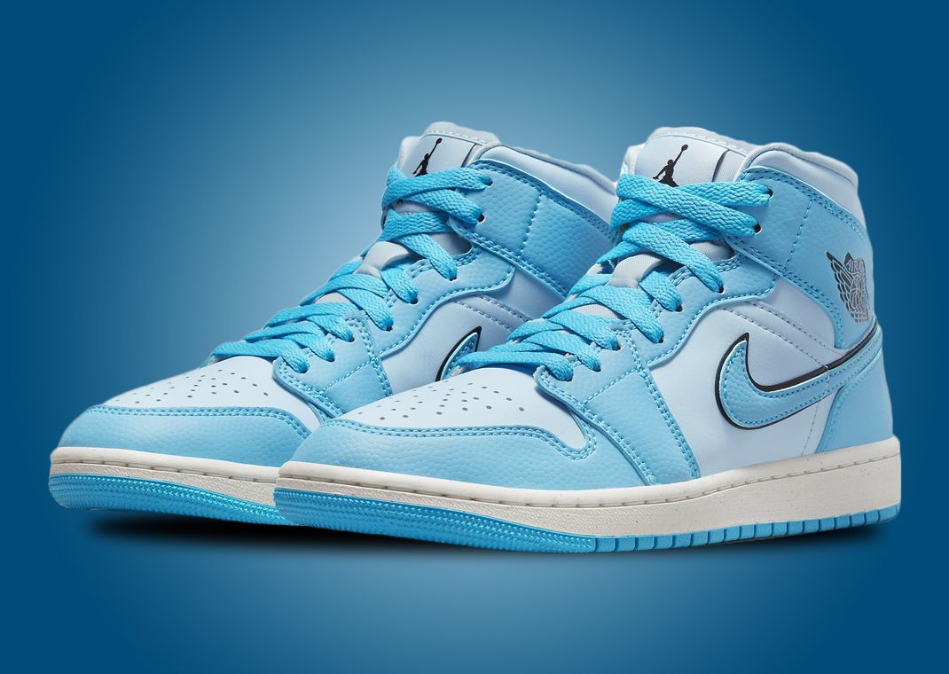 Air Jordan 1 Mid SE Ice Blue Dark Powder Blue (W)