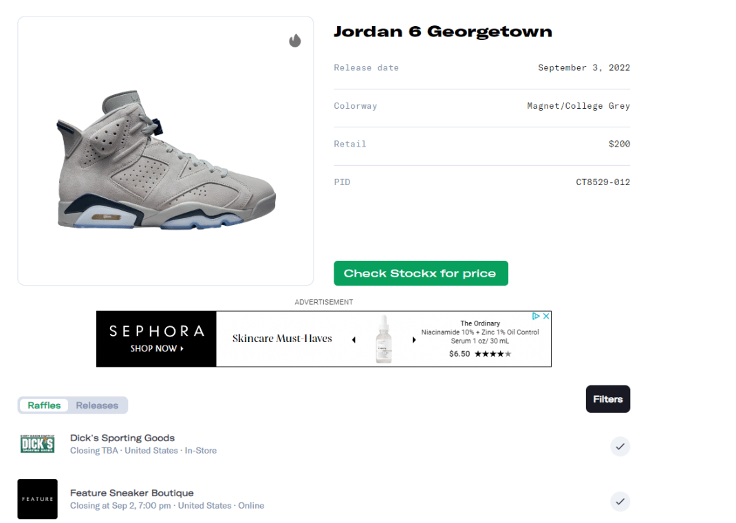 Air Jordan 6 Retro Georgetown Raffle Guide