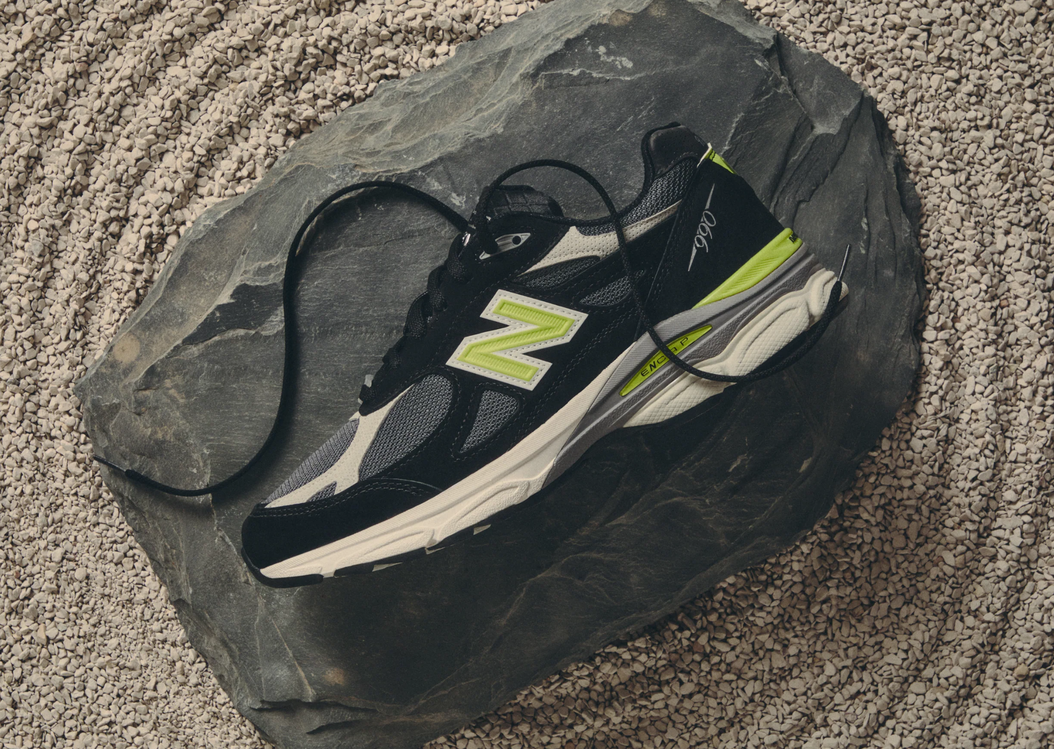 Kith x United Arrows & Sons x New Balance 990v3 Made in USA Black Oyster Mushroom
