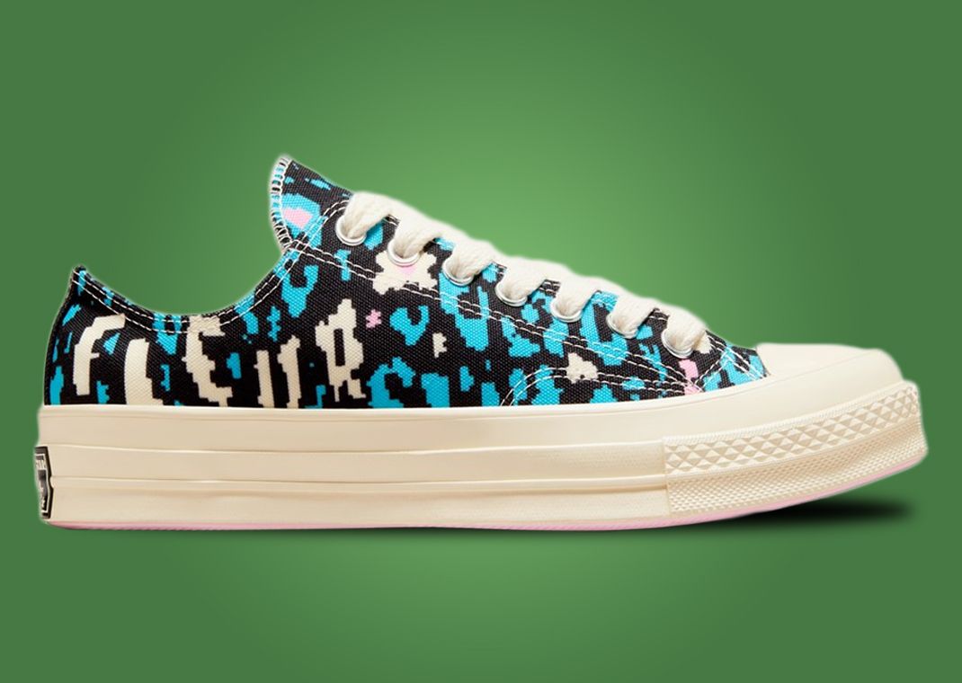 GOLF le FLEUR* x Converse Chuck 70 Ox Digital Leopard Black Blue Cream Lateral