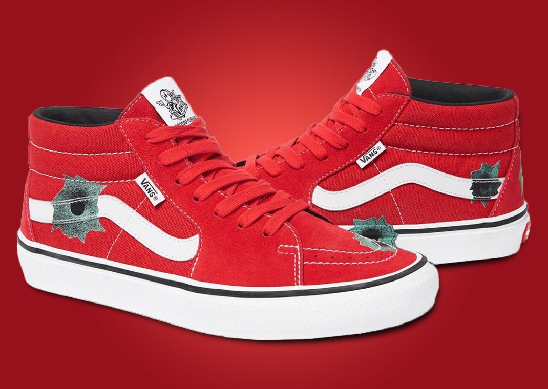 Supreme x Nate Lowman x Vans Grosso Mid Red Angle