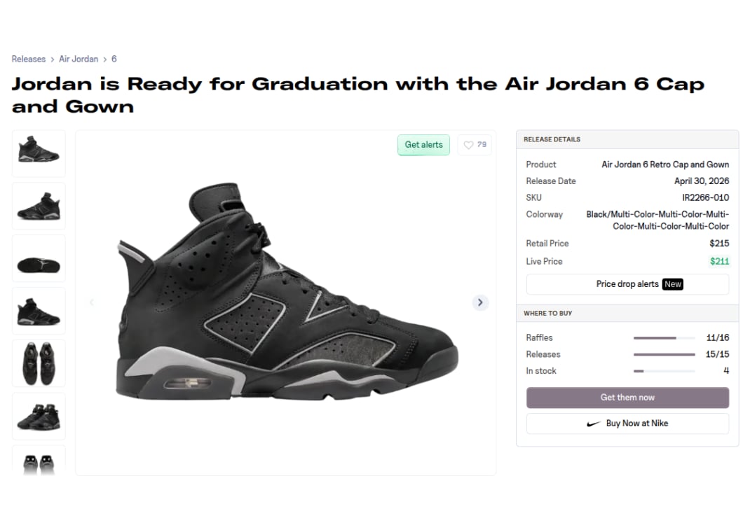 Air Jordan 6 Retro Cap and Gown