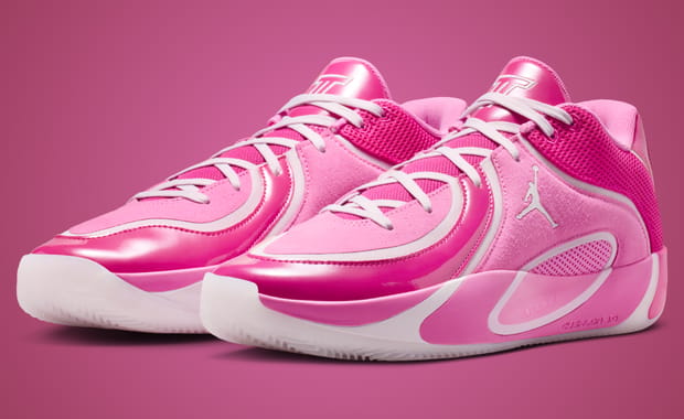 This New Jordan Tatum 4 Mixes Pink Suede, Mesh, and Patent Leather