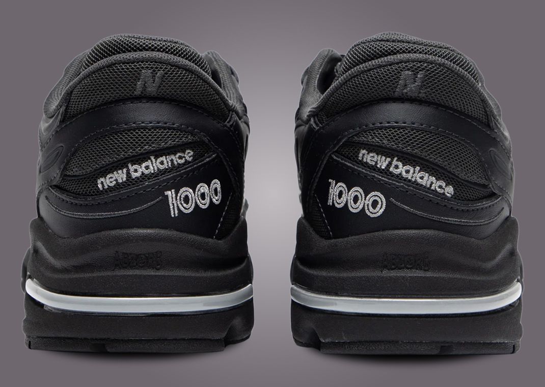 New Balance 1000 Triple Black Heel