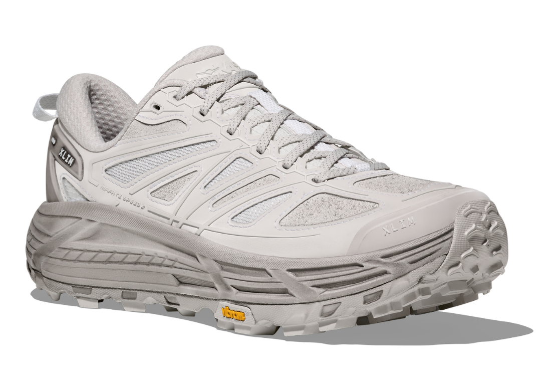 XLIM x Hoka Mafate Speed 2 Grey Foam - Angle