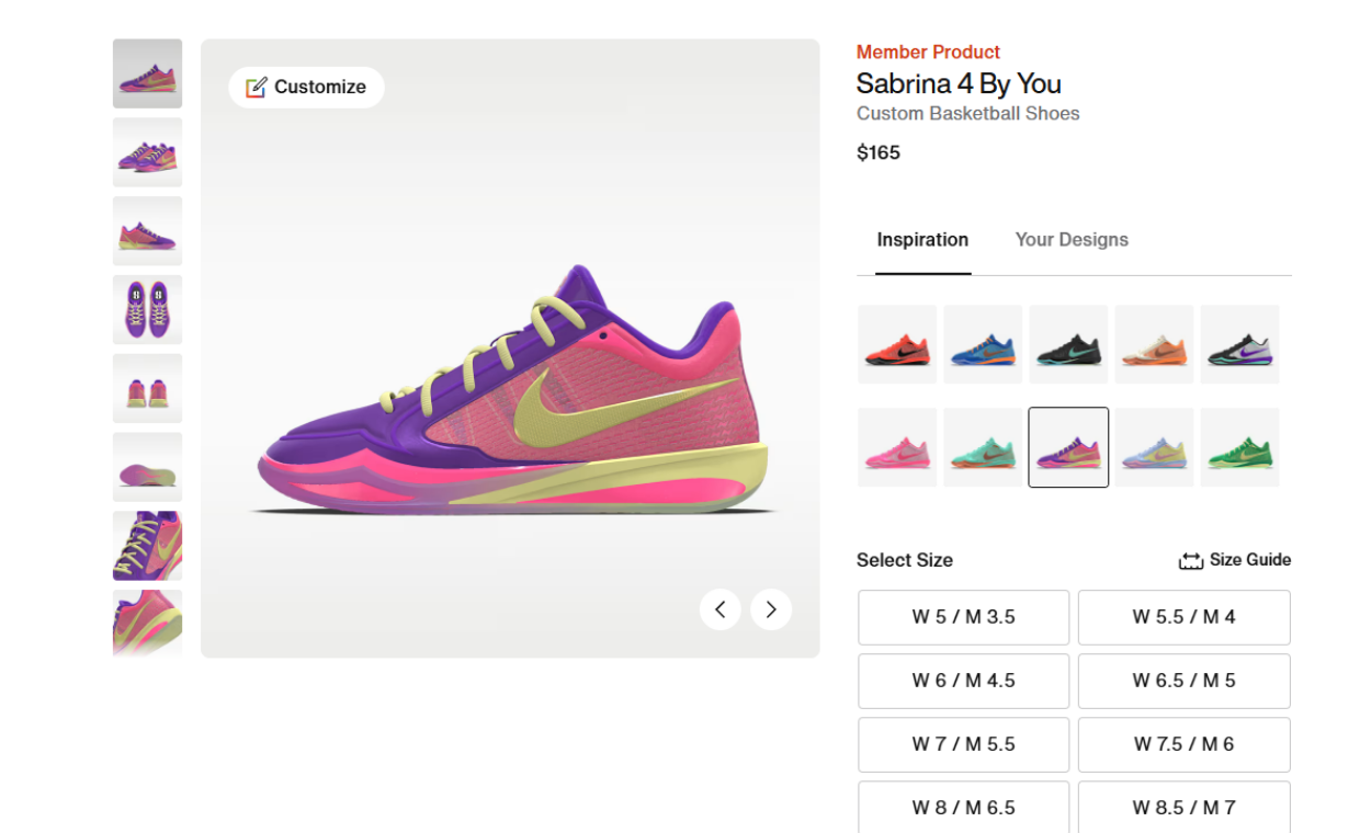 Nike Adds the Sabrina 4 to its Nike By You Custom Program
