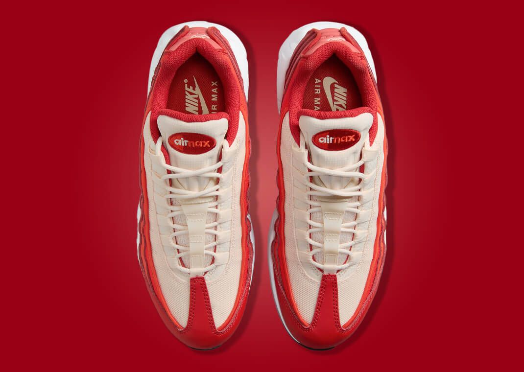 The Nike Air Max 95 Mystic Red and Guava Ice Top View