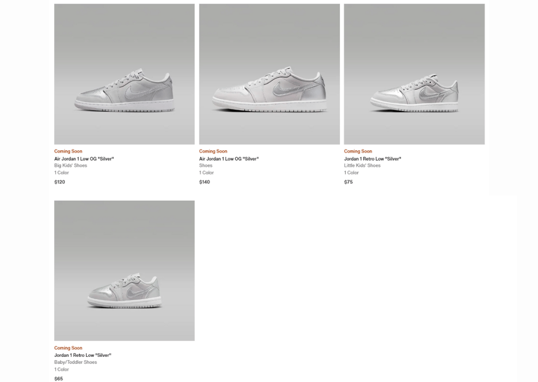 Air Jordan 1 Low OG Silver Nike Page