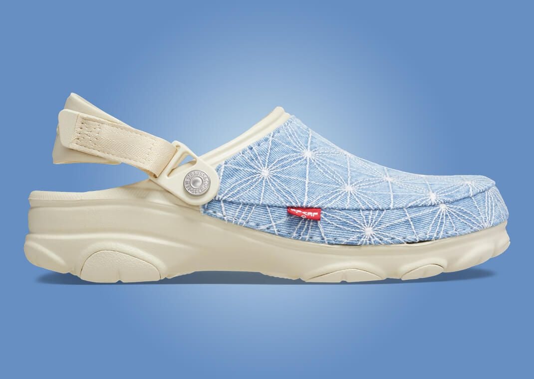 Levi's x Crocs All-Terrain Clog Sashiko Denim Blue Lateral Side
