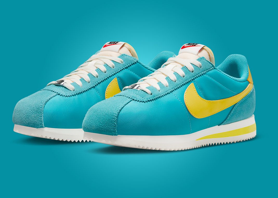 Nike Cortez Nylon Bleached Aqua Vivid Sulfur