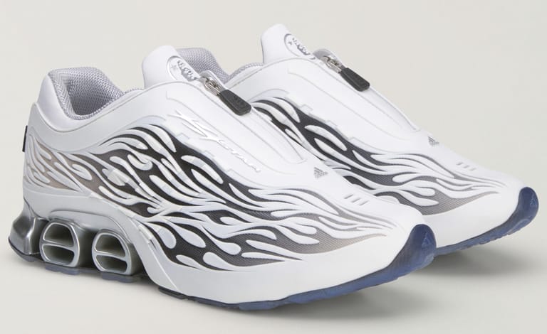 Hellstar Continues its adidas Collab Flame Motif on a White and Black Megaride S2