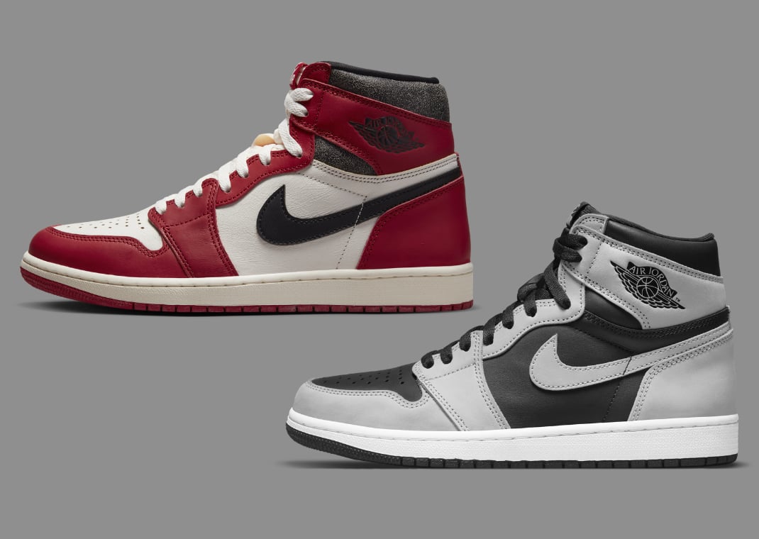 Air Jordan 1 Retro High OG Lost & Found (top) and Air Jordan 1 Retro High OG Shadow 2.0 (bottom)