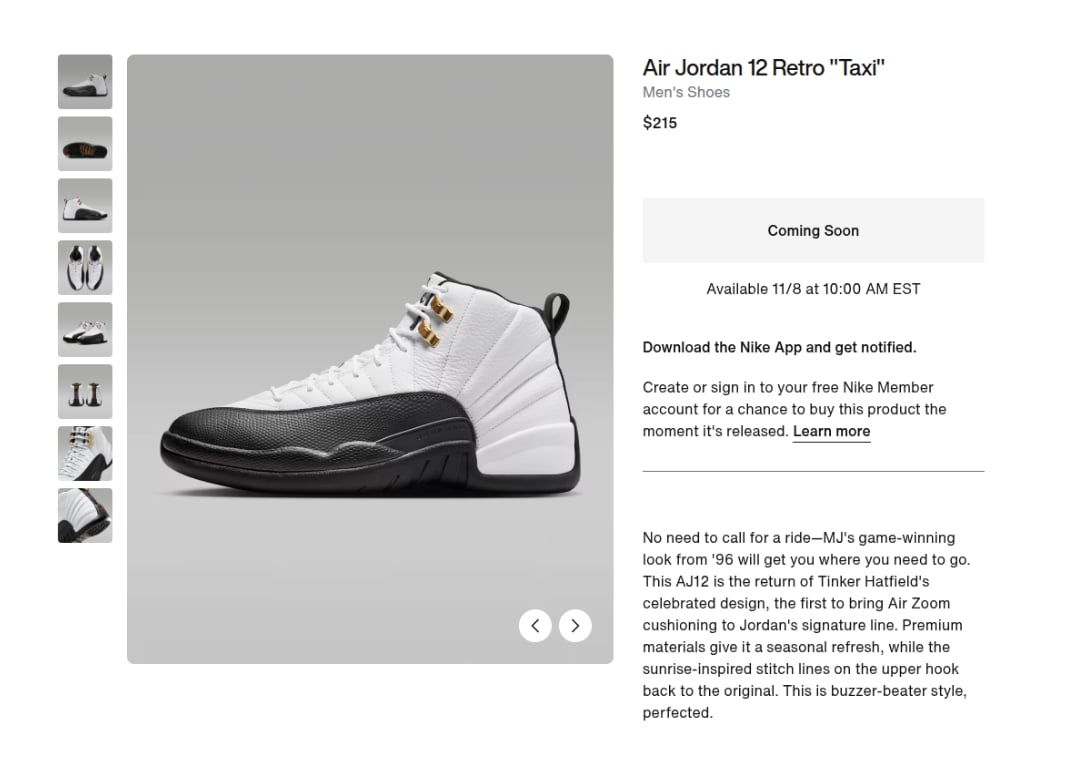 Air Jordan 12 Retro Taxi 
