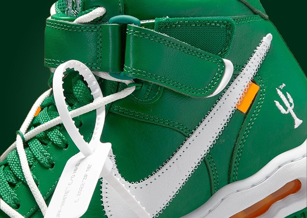 The Off-White x Nike Air Force 1 Mid Pine Green Releases The Off-White x Nike Air Force 1 Mid Pine Green Releases