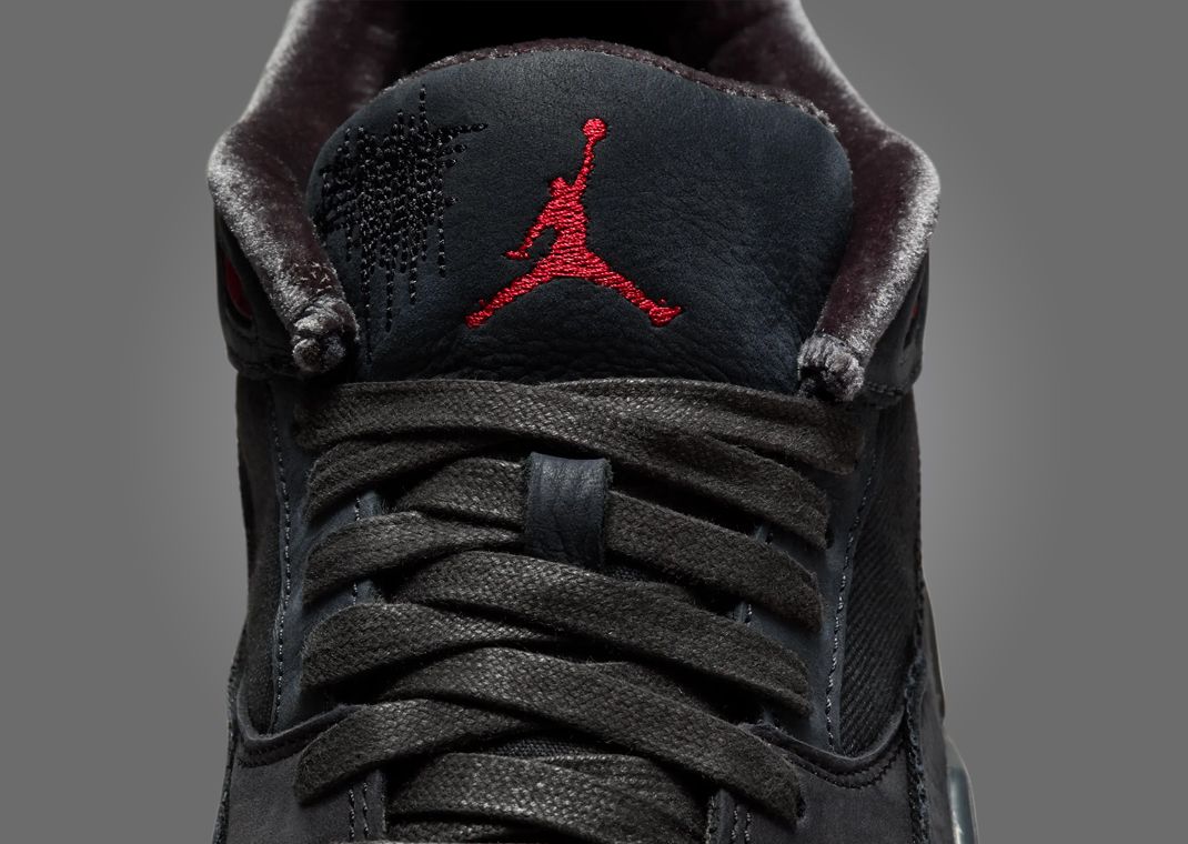 Who Decides War x Jordan Flight Court SP Bred (W) Tongue Detail