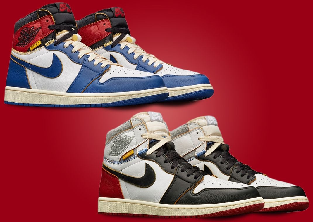 Union LA x Air Jordan 1 High OG "Storm Blue" (top) & "Black Toe" (bottom)