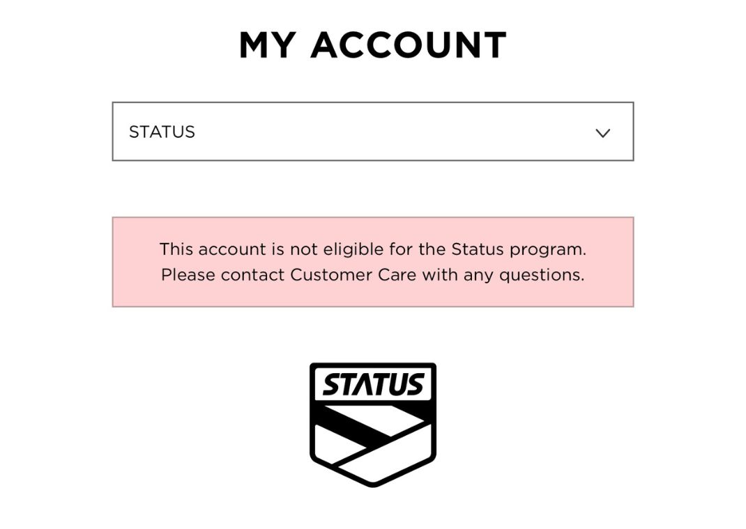Message Given When A STATUS Account Is Banned