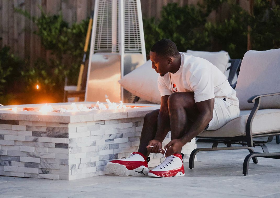 Deebo Samuel Wearing The Air Jordan 9 Retro University Red