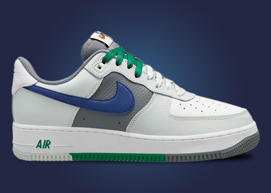 Nike Air Force 1 Low Split Light Silver Deep Royal Blue