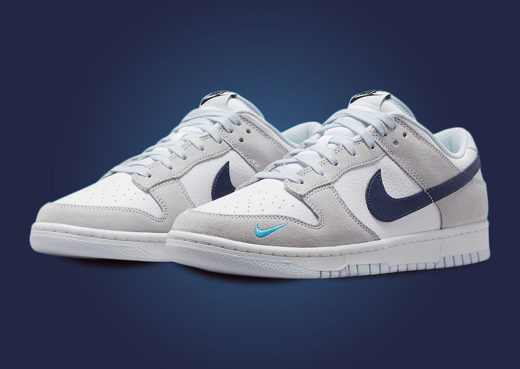 Nike Dunk Low Mini Swoosh Grey Navy