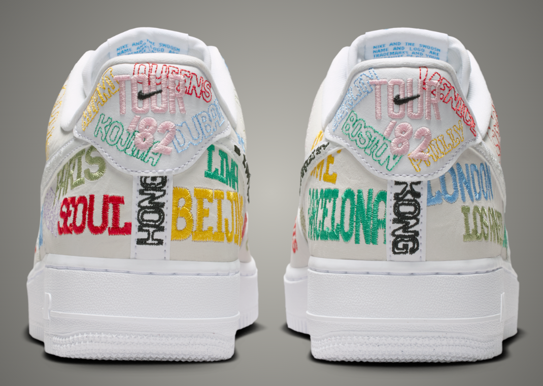 Nike Air Force 1 Low World Tour White heel