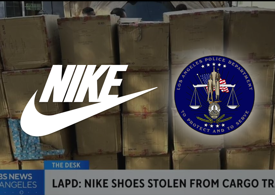 Graphic for Nike sneakers stolen from cargo train in LA