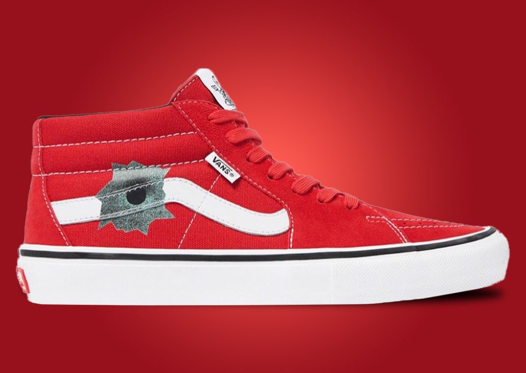 Supreme x Nate Lowman x Vans Grosso Mid Red Lateral