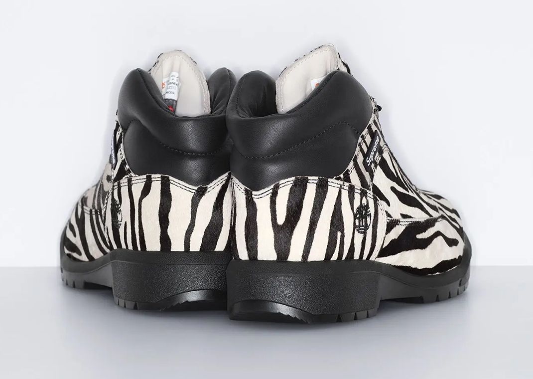 Supreme x Timberland Field Boot Pack Zebra Heel Angle