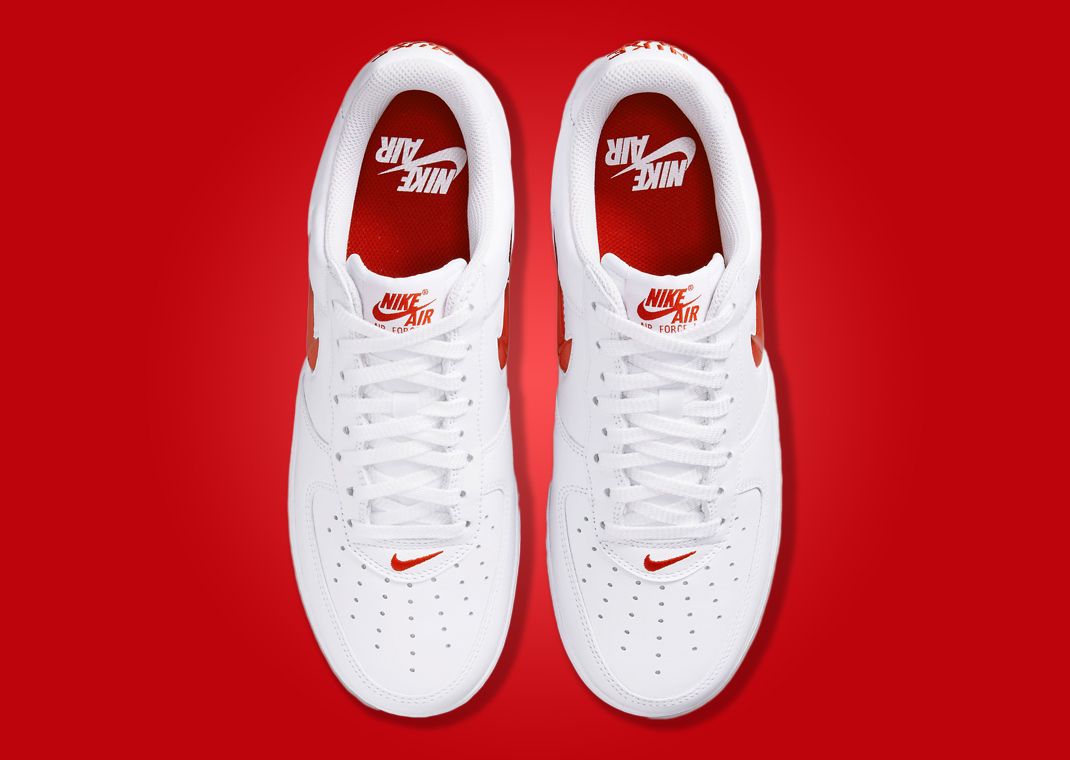 Add Some Flair With The Nike Air Force 1 Low Jewel White Red