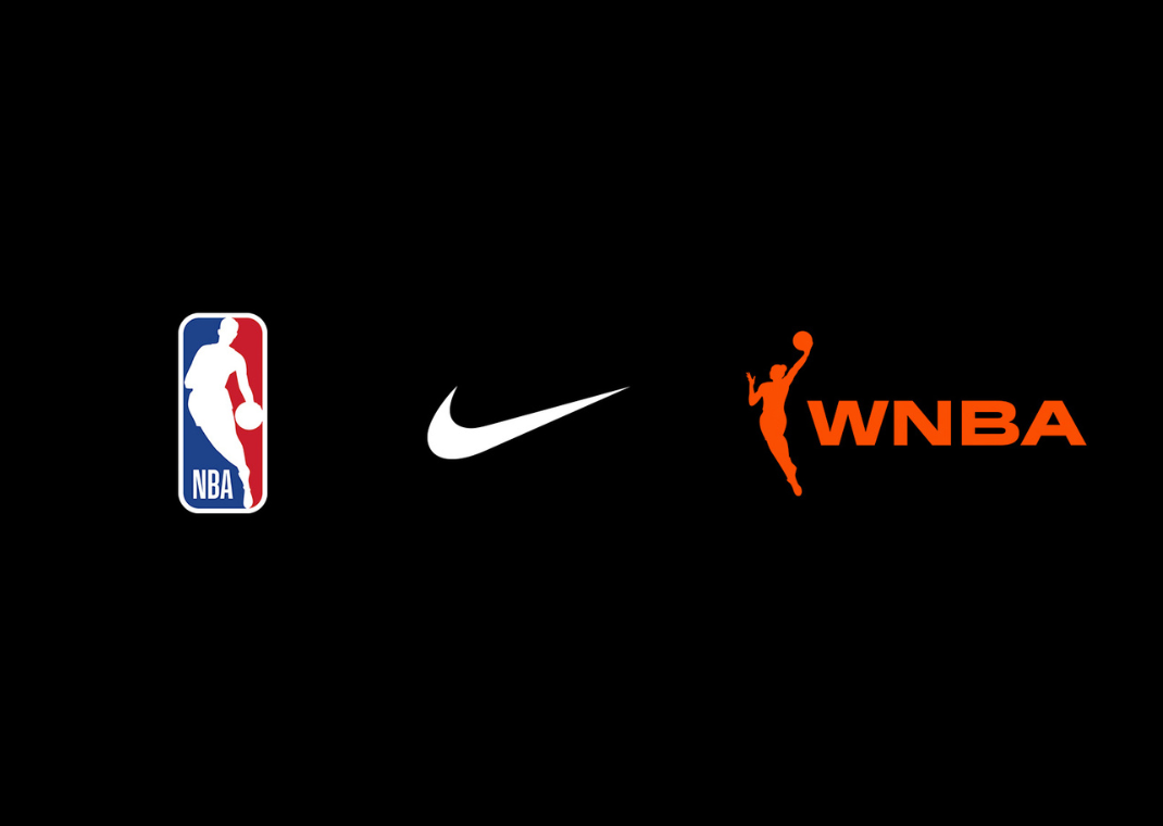 NBA, Nike Swoosh, and WNBA logo