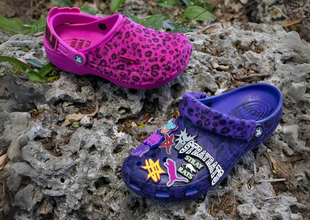 Ratgirl x Crocs Classic Clog Juice (top) & Stray Rats x Crocs Classic Clog Ultraviolet (bottom)