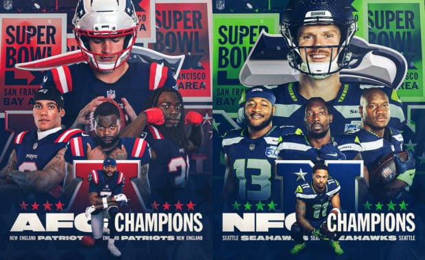 Nike has NFC and AFC Championship Merch for the Patriots and Seahawks