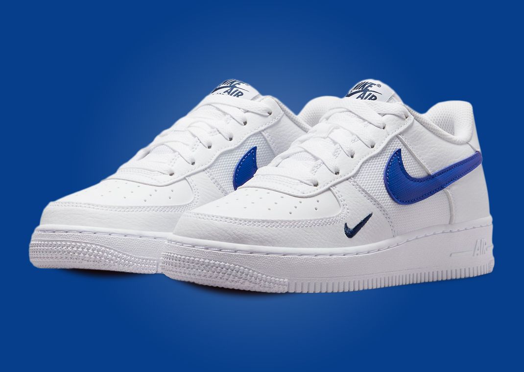 Nike Air Force 1 Low White Game Royal Midnight Navy (GS)