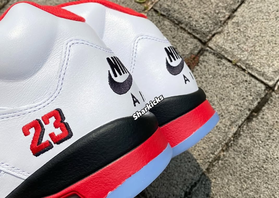 Air Jordan 5 Retro Fire Red Black Tongue